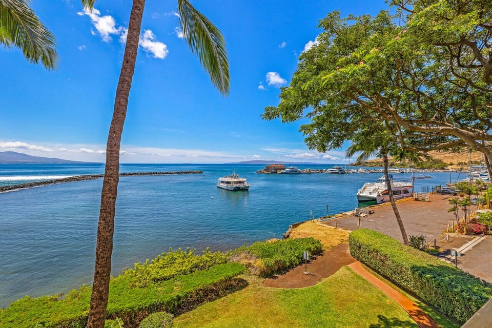 Enjoy watching the chartered boats come and go from Maalaea Bay.