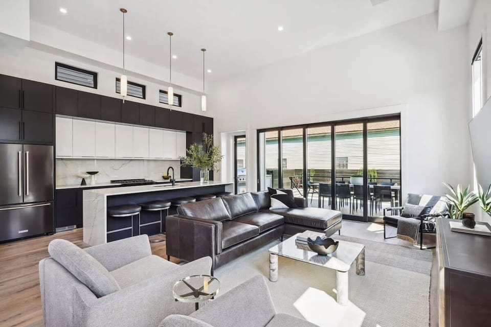 Large open-concept kitchen and living space