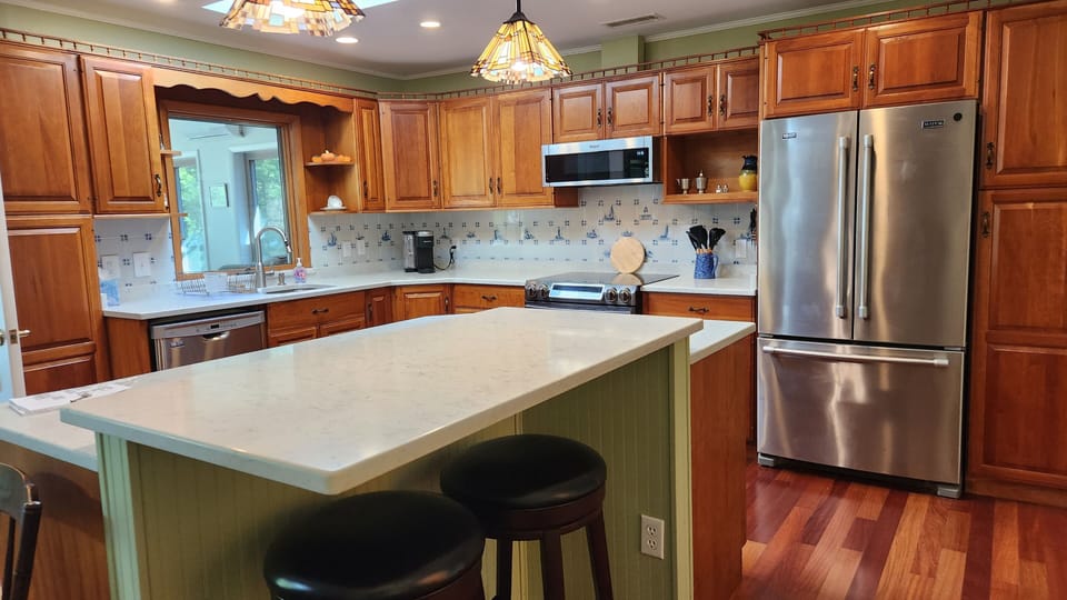 Well-stocked kitchen.