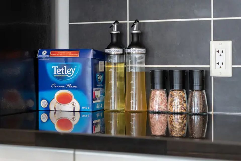 Spices, oils, tea in Kitchen