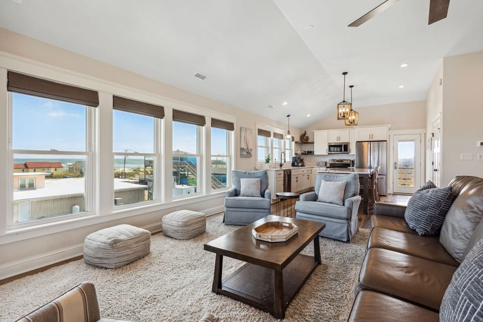 Living area with ocean views