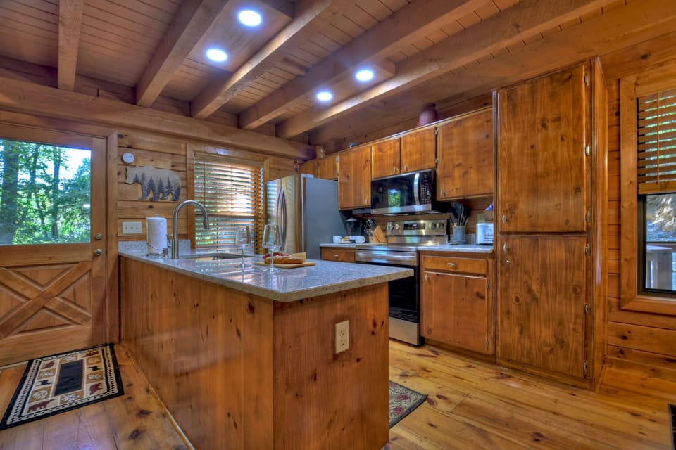 Granite countertop and stainless steel appliances