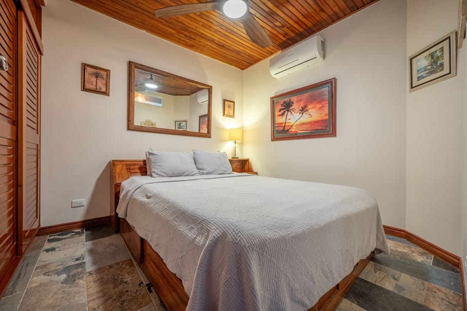 Keep our bedroom window open for a gentle, warm breeze, and the sound of calming waves for a serene night of sleep!