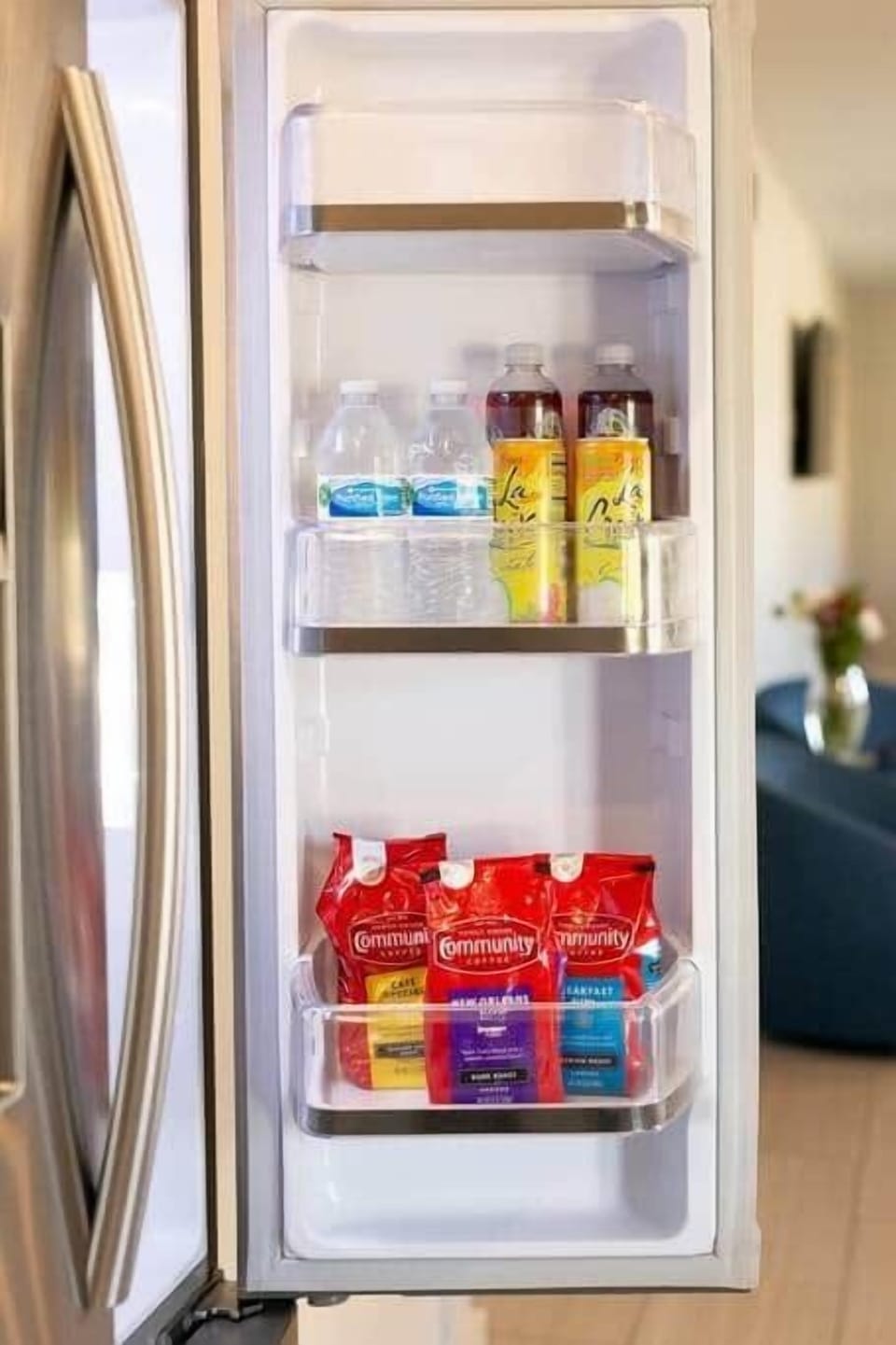 Stocked with coffees and some drinks.