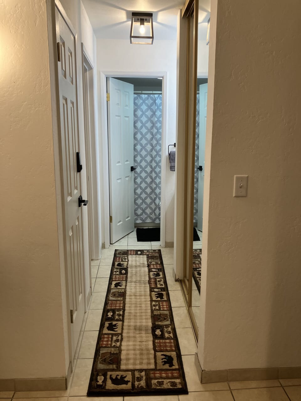 Hallway to bedroom/bathroom 