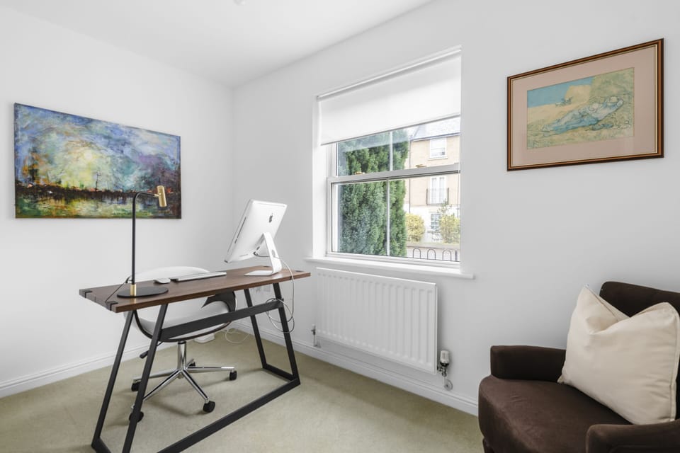 Spacious office room with comfortable chairs