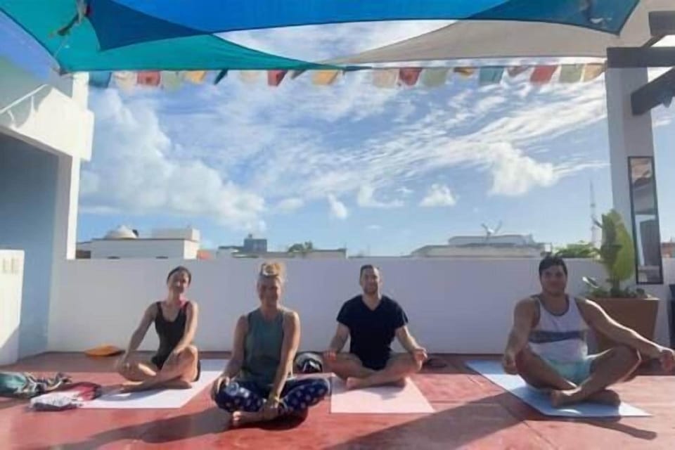 Occasional yoga classes on the rooftop. 