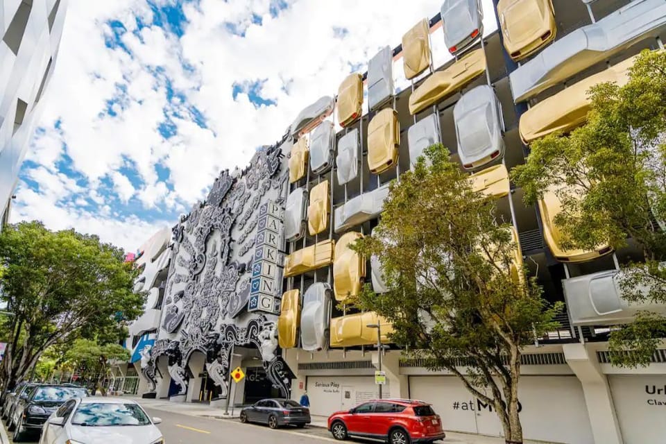Take in the interesting art installations around the Design District