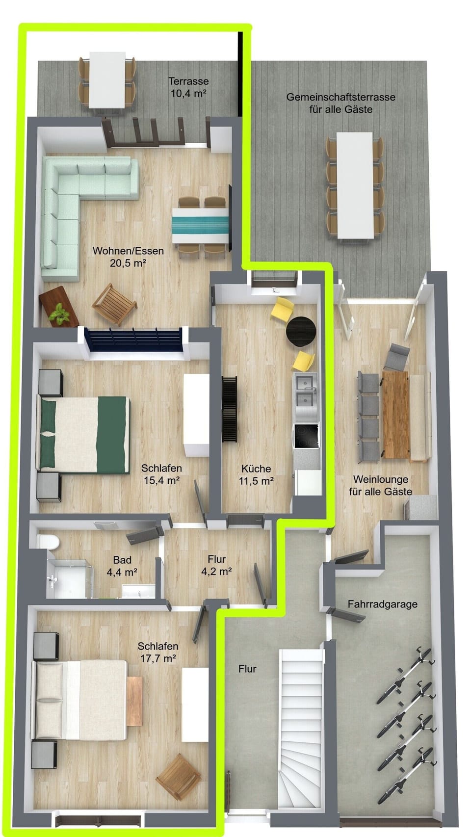 Floor plan apartment Moselfiziert