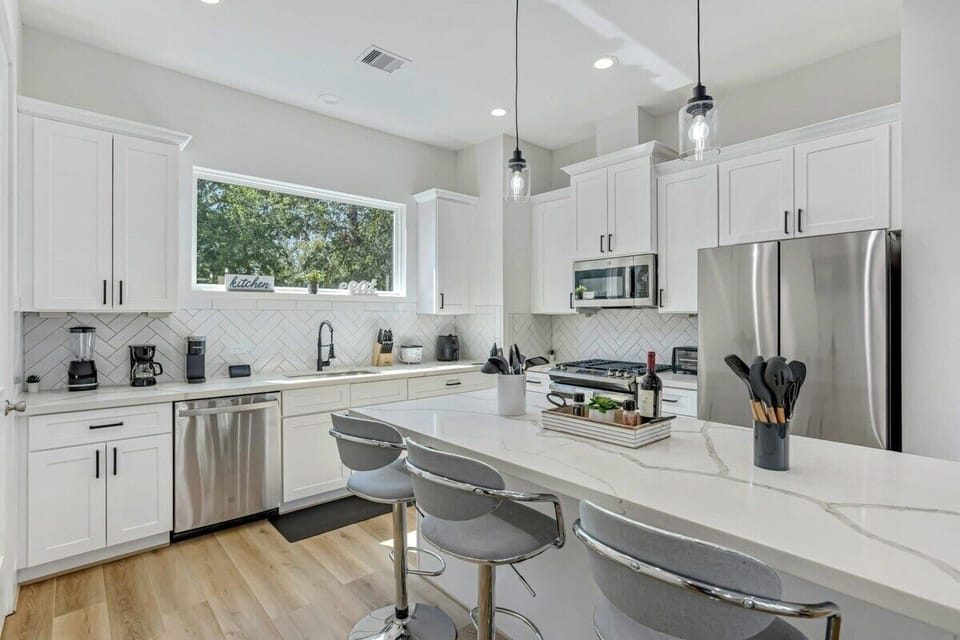 Second Floor Kitchen with island and all basic amenities