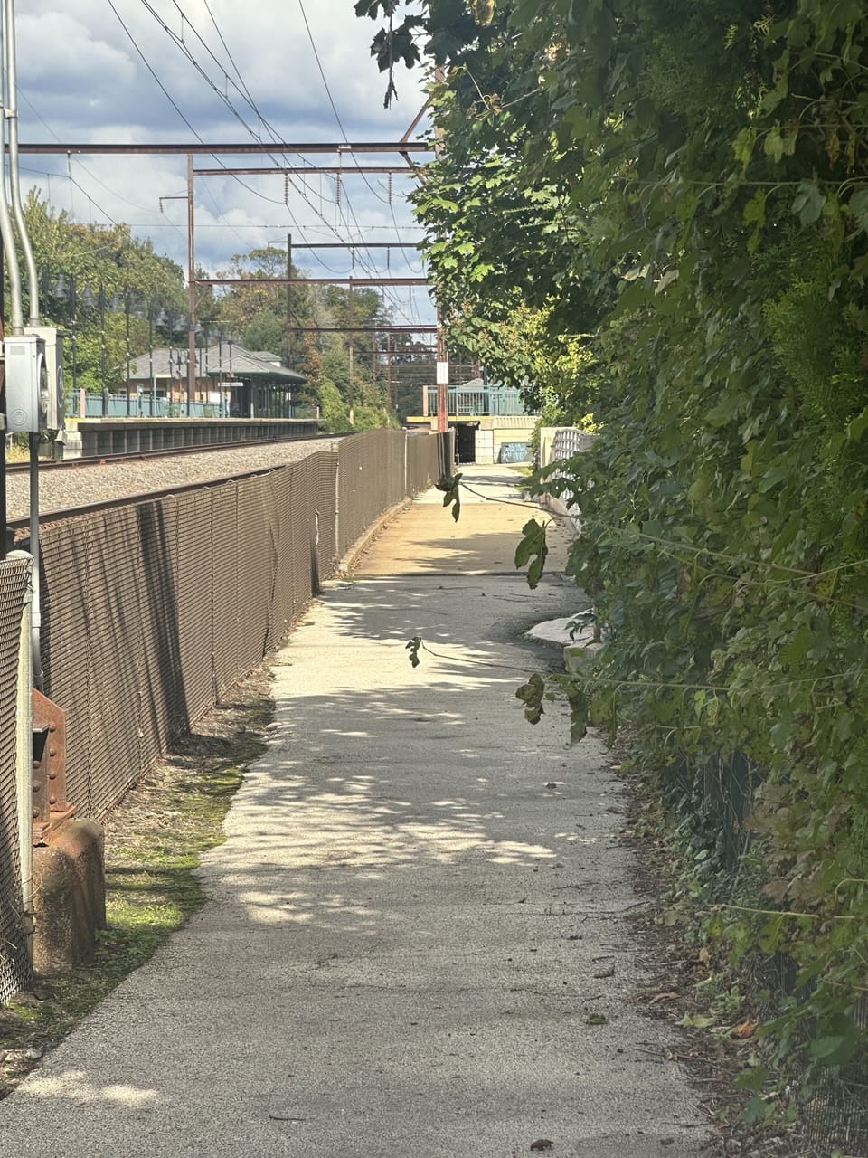 Steps to train station.