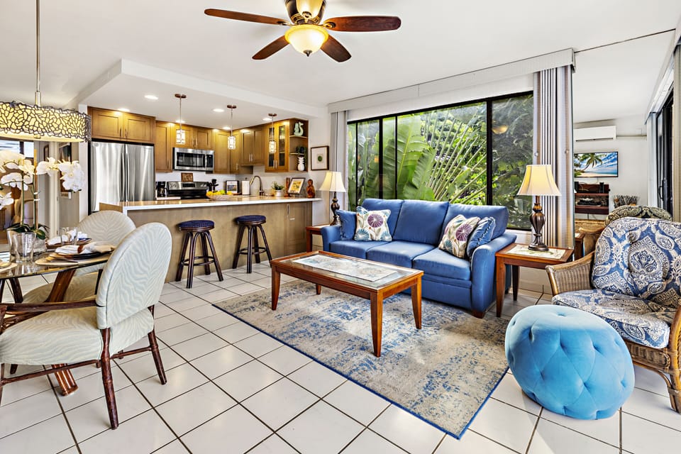 Blue tones for a relaxing space