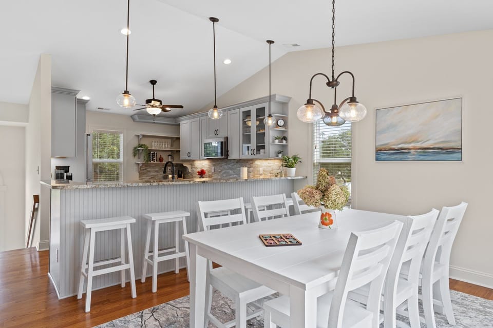 dining room and kitchen