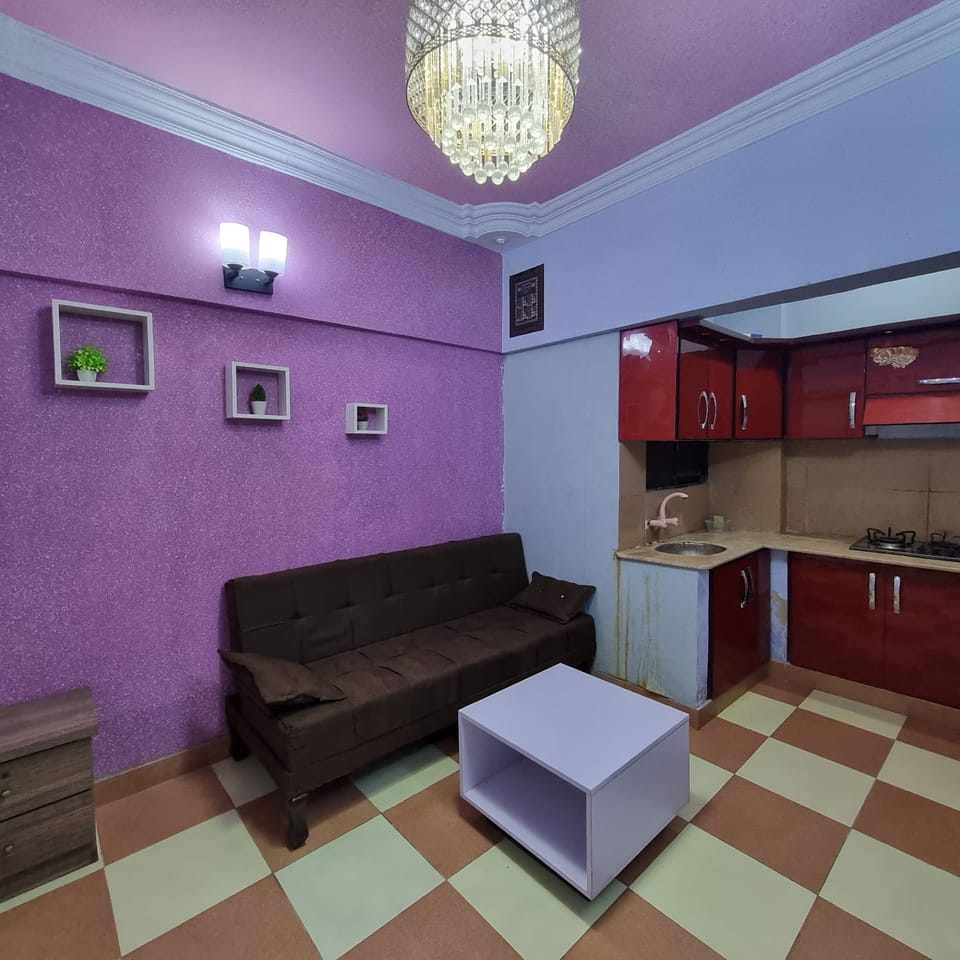 living area with sofa cum bed 
