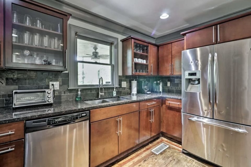 Indoors, Kitchen, Refrigerator, Microwave, Oven