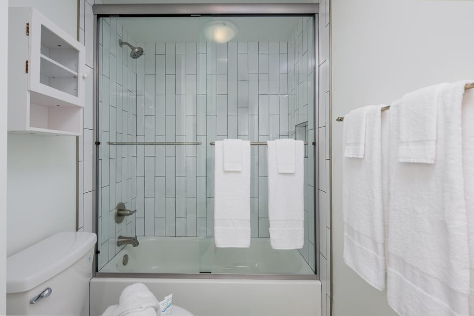 Both baths are stocked with linen for your stay.