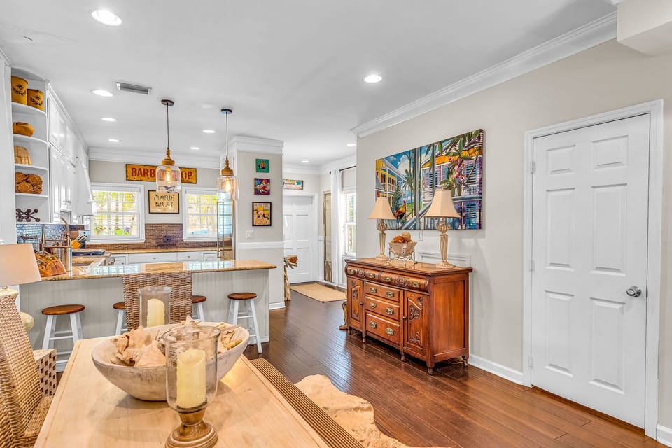 First floor kitchen and front door
