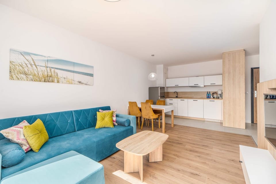 Living room with double sofa bed.
