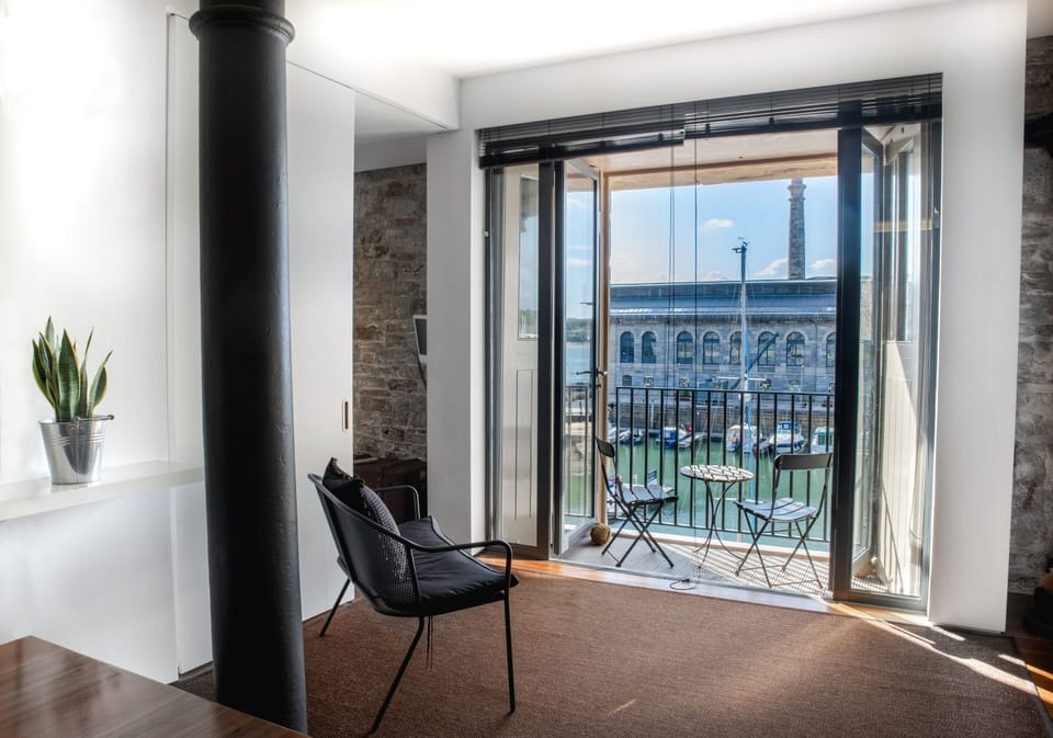 Sunny balcony with Marina and River Tamar view