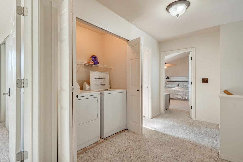 Washer and dryer located upstairs