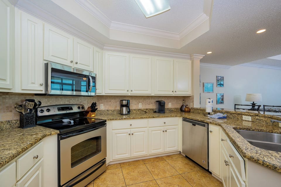 Test your culinary skills in the bright kitchen as you create delicious meals while sharing smiles with family