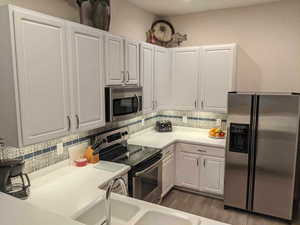 Fully equipped kitchen with Keurig.