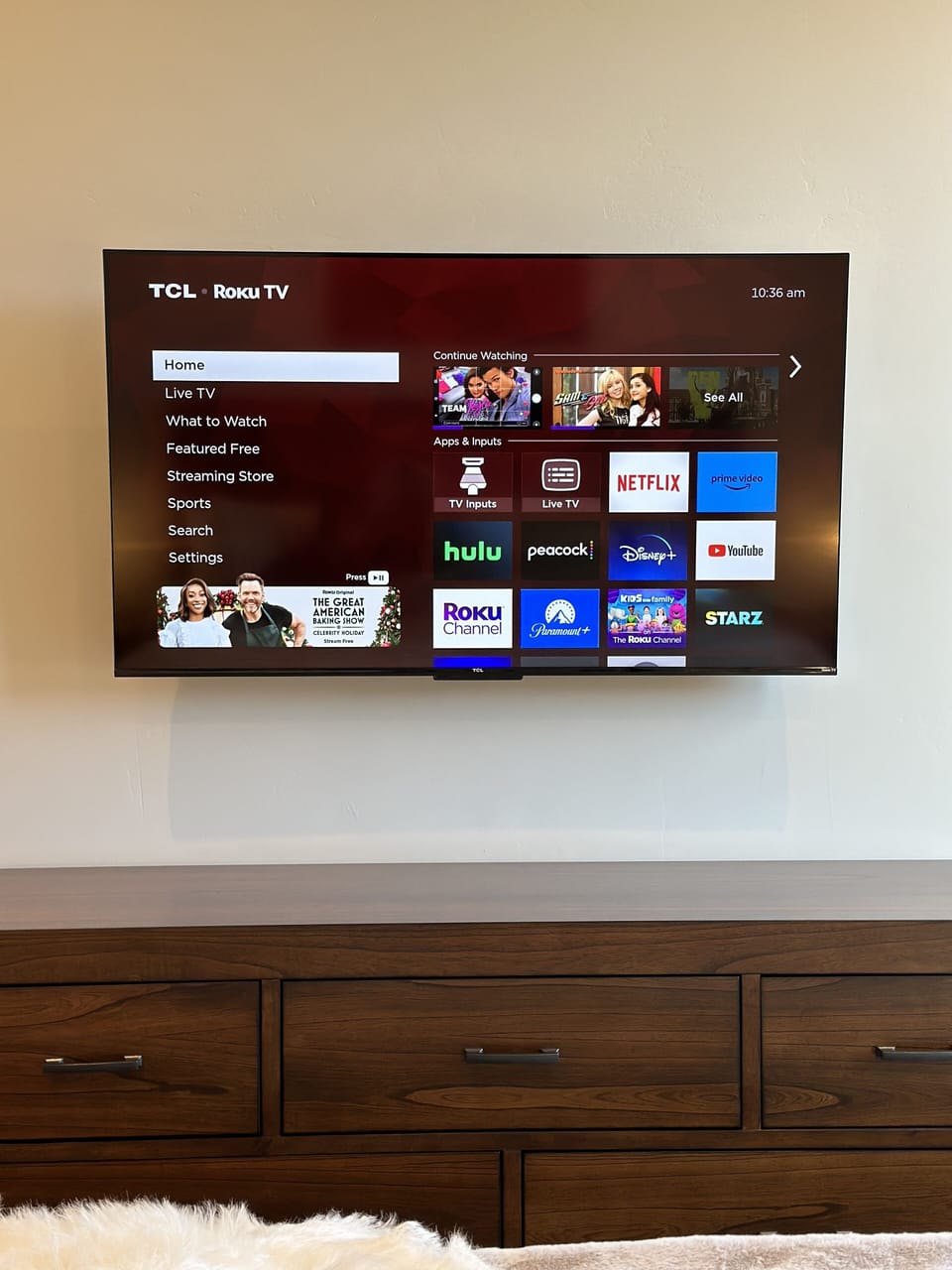 Large new flat screen tv with Roku in the Master bedroom