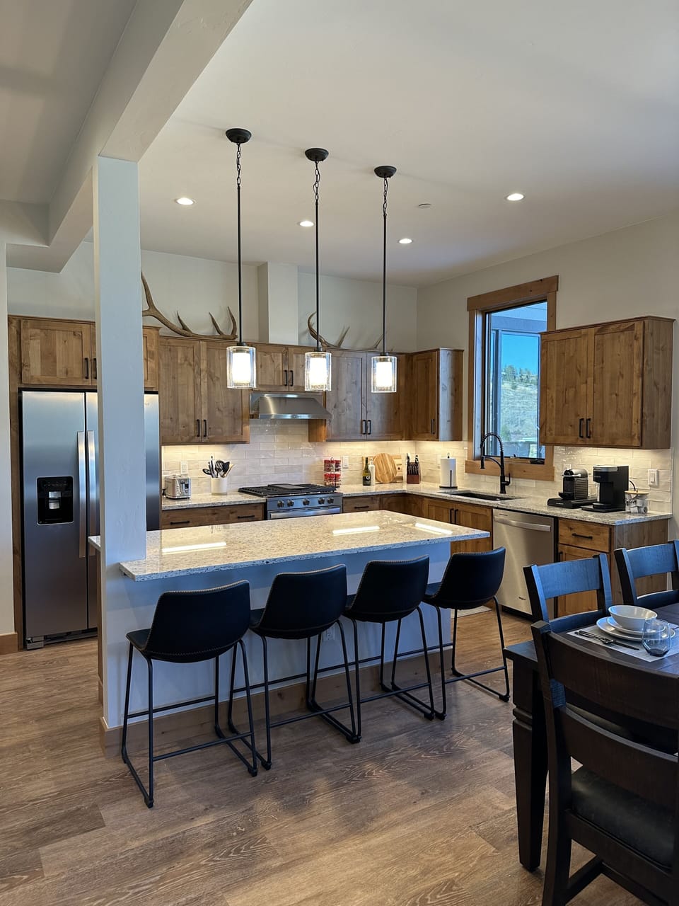 Large open kitchen fully stocked 