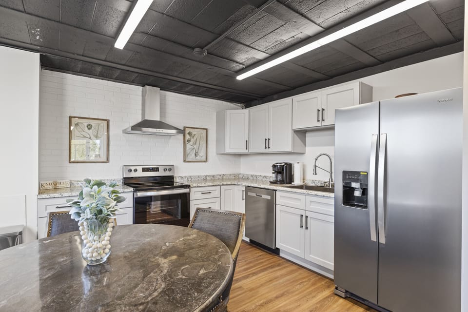 Great kitchen with lots of space and beautiful serving selections.
