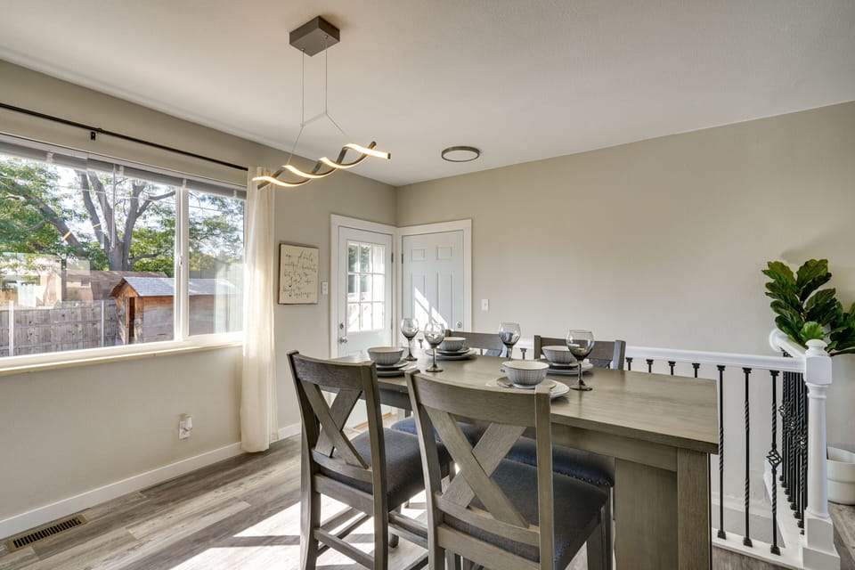 Dining Area | Dishware & Flatware Provided | Backyard Access