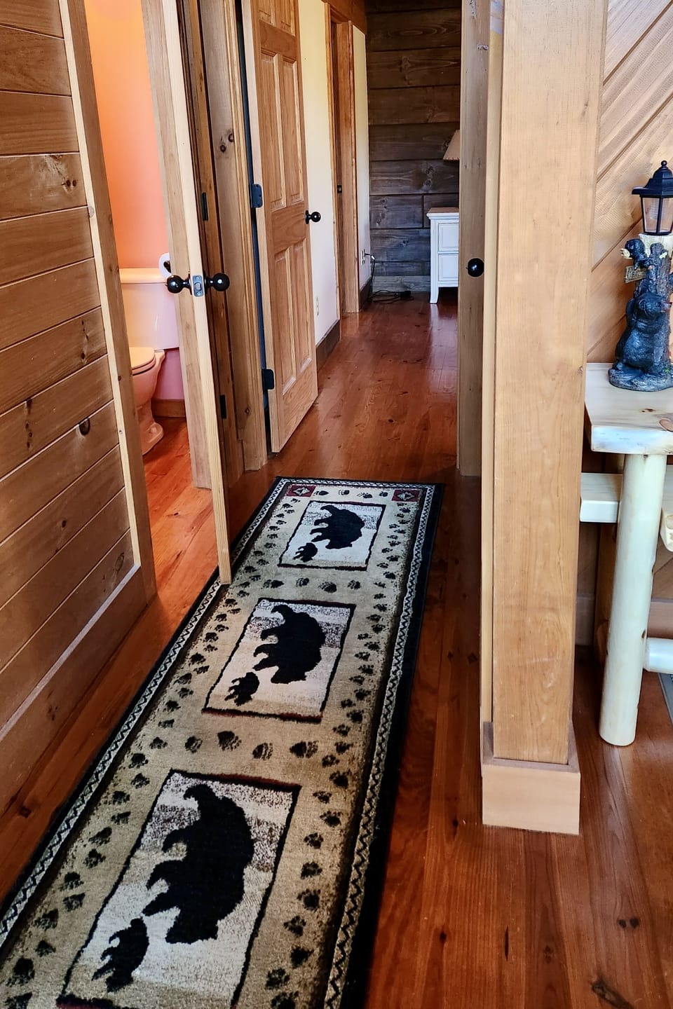 Hallway to bathroom and master bedroom