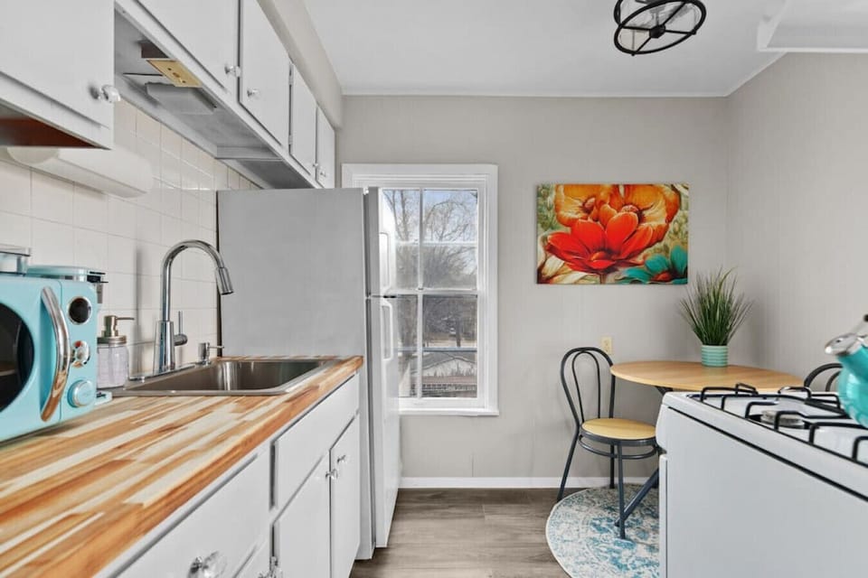 Kitchen is stocked with all the essentials to make preparing your meals easier!