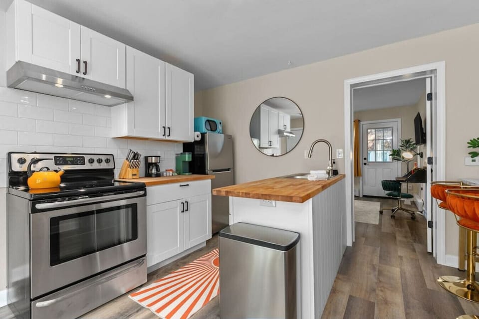 Kitchen is stocked with all the essentials to make preparing your meals easier!