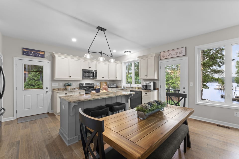 The open floorplan makes lounging with the family easy.