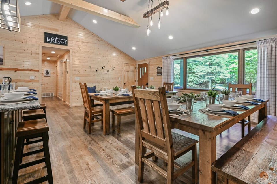 The dining room window brings the Northwoods right to your table