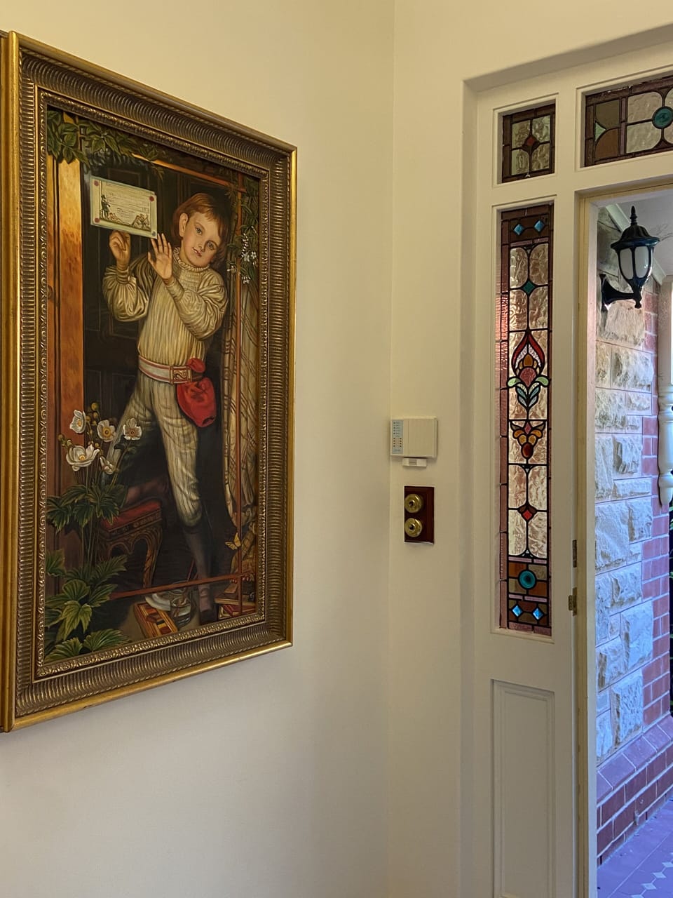 Looking out from the front entrance 