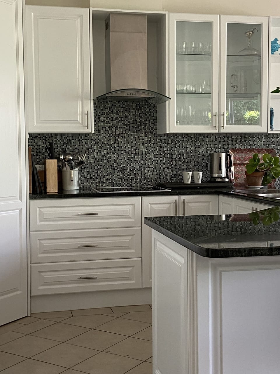 Full kitchen with cooktop/microwave/oven and dishwasher