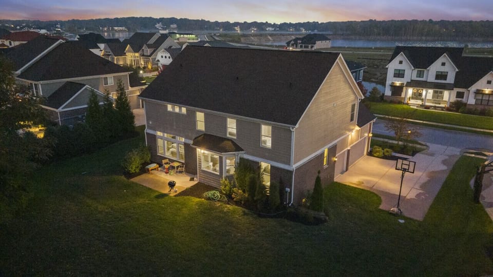 Enjoy a breathtaking view of Geist Reservoir across the street.