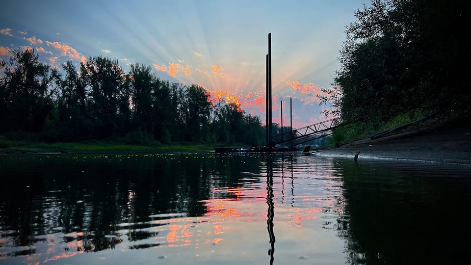Sunset from the riverbank.