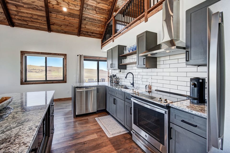 You will all the necessary equipment to stay in and cook a great meal [Kitchen, Main Level]
