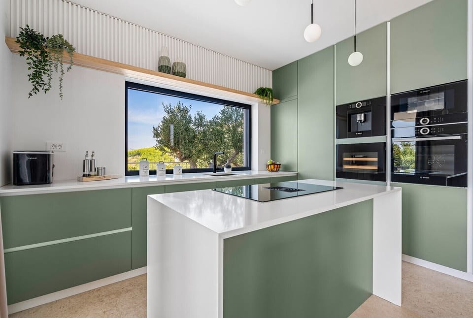 Beautiful kitchen with Coffee maker Bosh - espresso