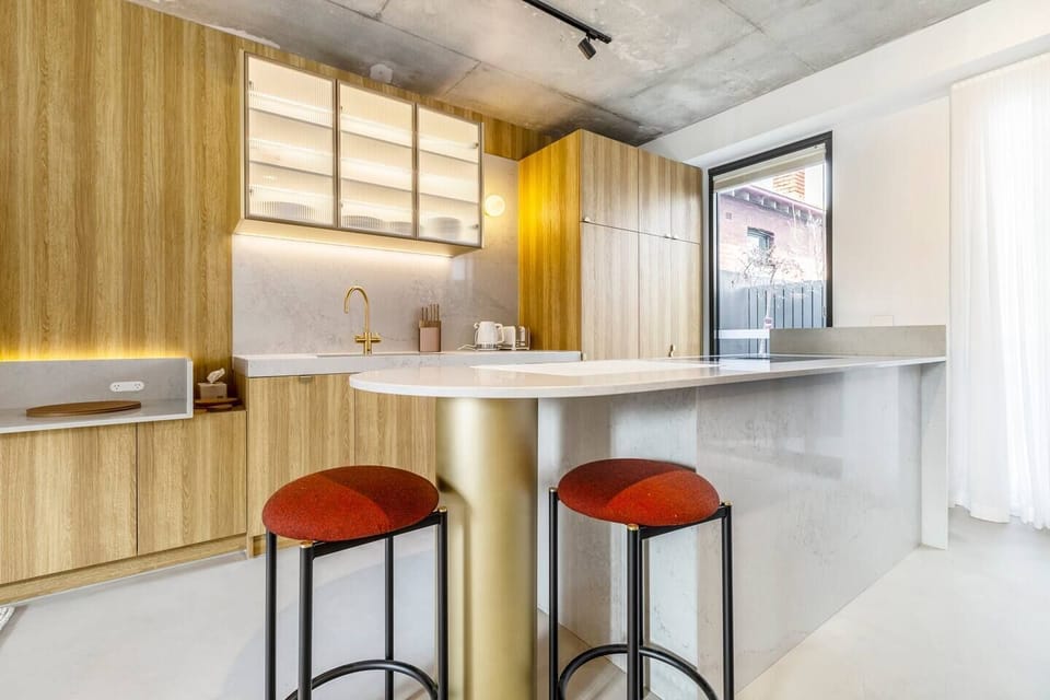 A gourmet kitchen makes it easy to cook up a feast on top-quality appliances and cooking utensils.
