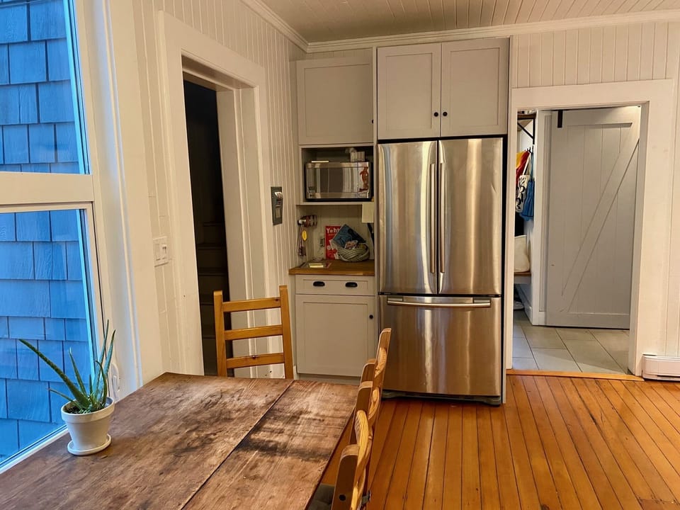 Kitchen fridge and microwave