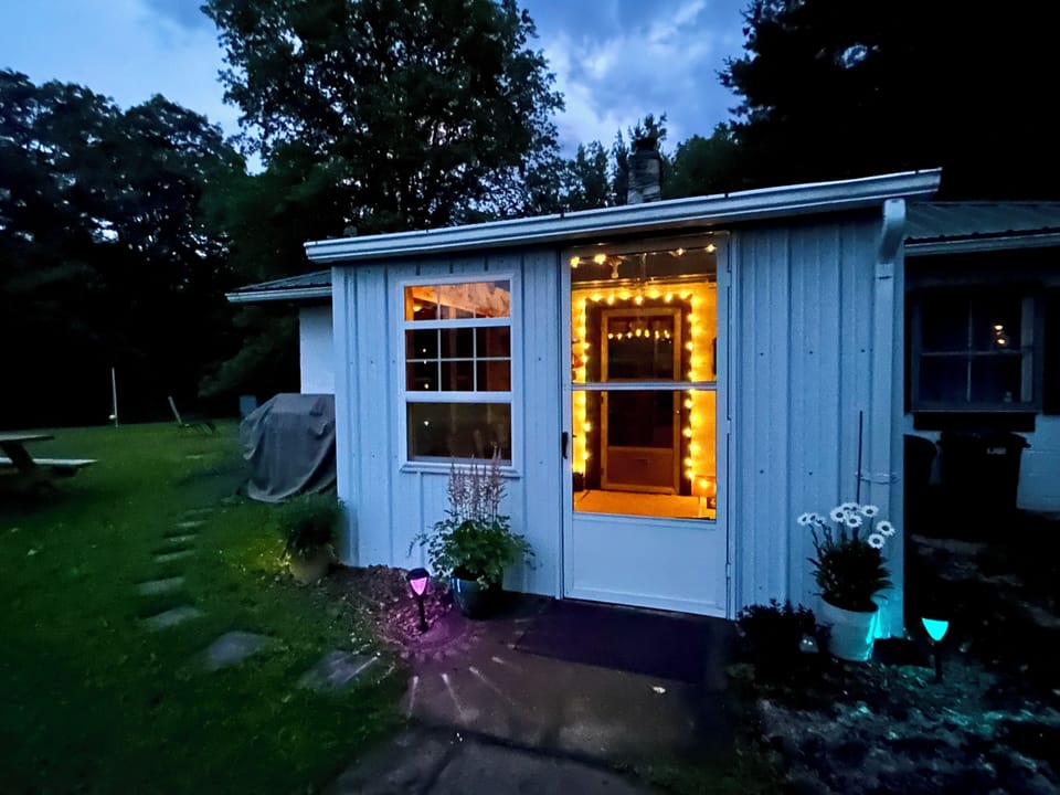 Main entrance and mud room. Motion light will turn on when you get close.