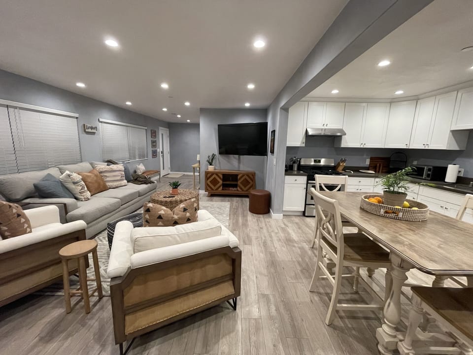 Enjoy the 75" smart tv and updated appliances 
