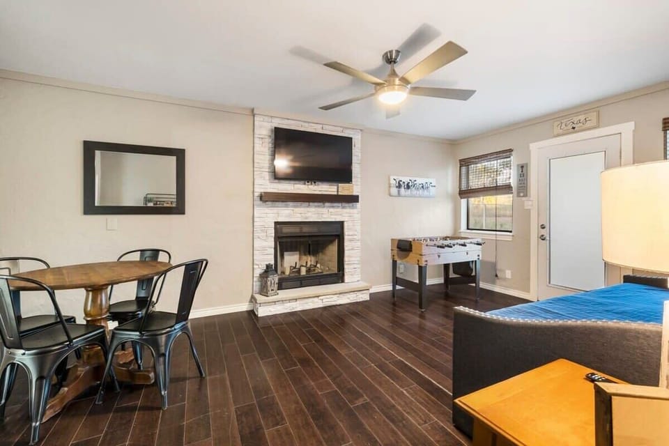Fireplace and TV