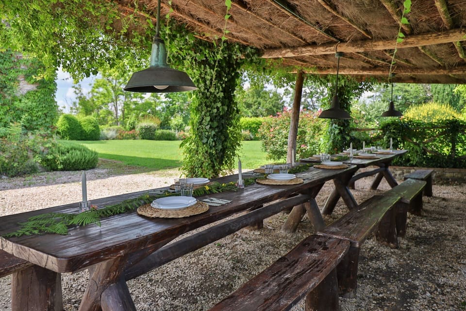 Outdoor banquet area