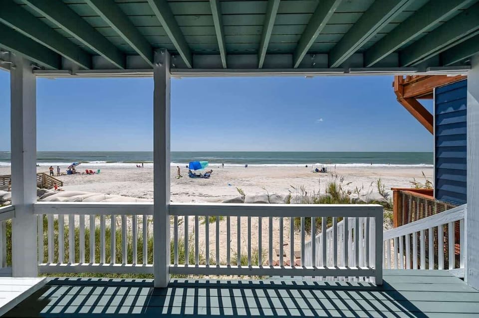 Oceanfront Covered Porch at Primary Bedroom Suite
