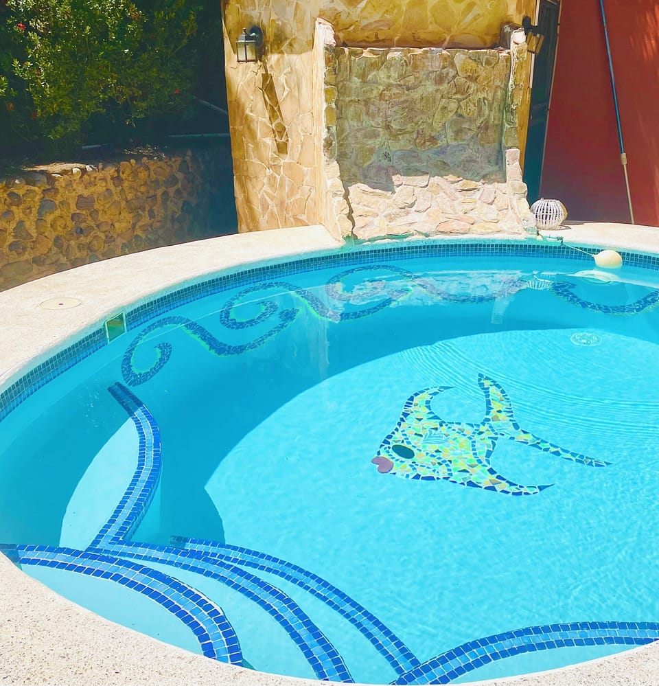 Our custom pool is the perfect place to relax on a hot summer day. 