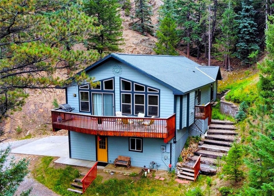 The cabin is literally built into the mountain! 